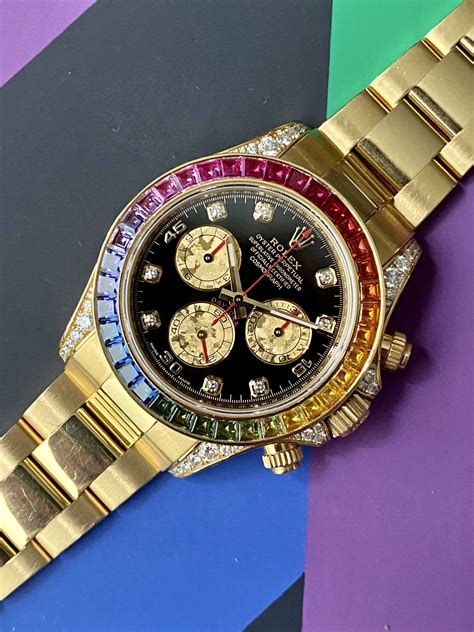 daytona chocolate rolex|Rolex rainbow daytona for sale.